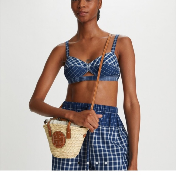 Tory Burch ELLA STRAW MINI BASKET (summer bag) - Picture 9 of 13